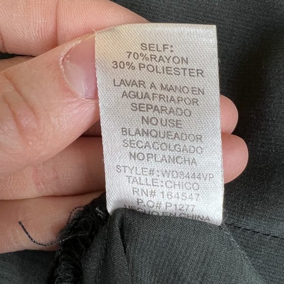 Flawless, Midi Charcoal Button Down Black Dress, Small - Picture 5 of 13